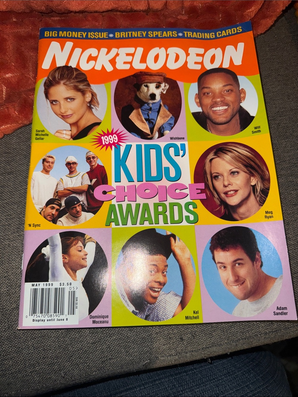 RARE 1999 Nickelodeon Magazine Kids' Choice Awards Uncut Card Sheet -7/8 Intact